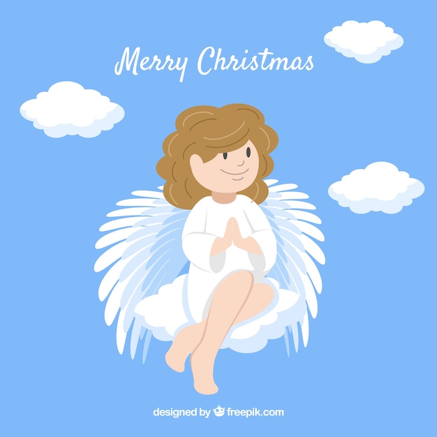 Free Vector nice christmas angel background