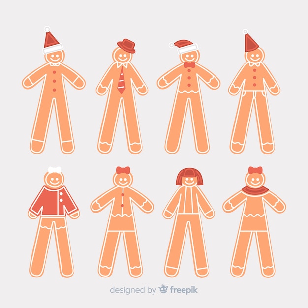 Free Vector nice christmas character collection