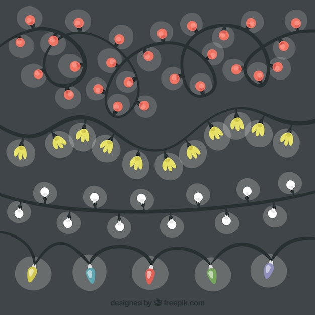 Free vector nice christmas lights set