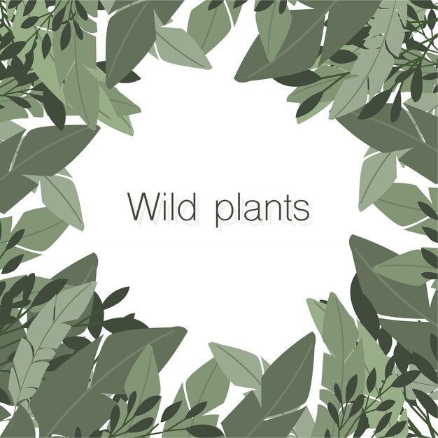 nice composition of wild plants with copyspace in the center