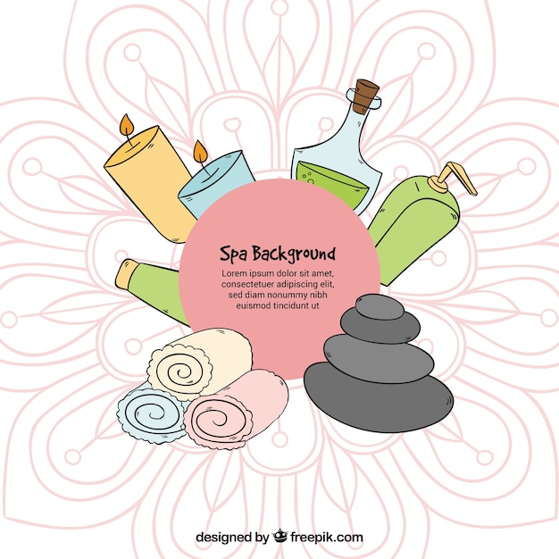 Free Vector nice hand drawn spa background