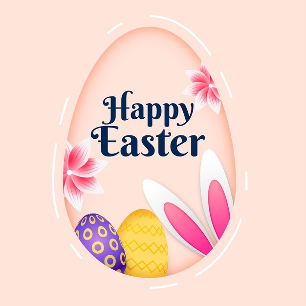 Nice happy easter celebration card background