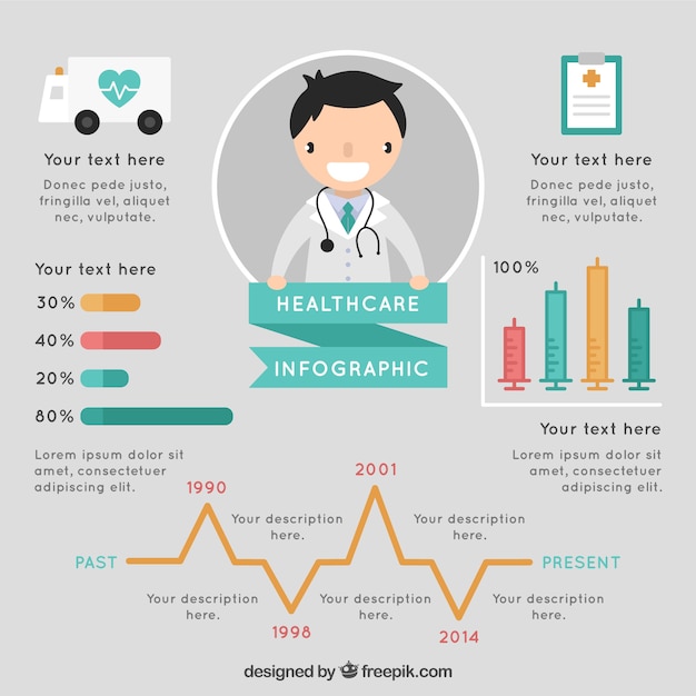 Free vector nice healthcare infography