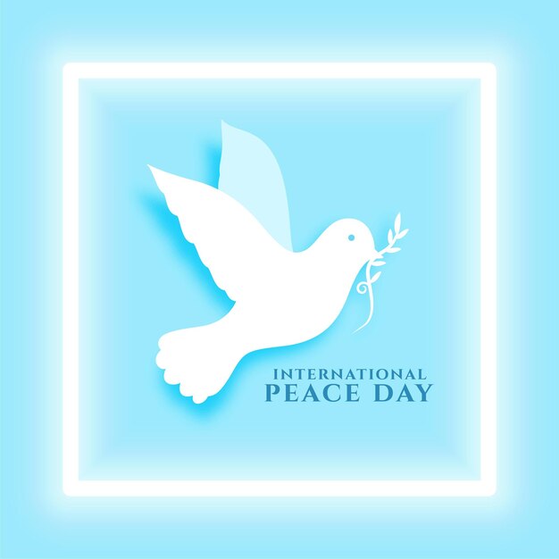 Nice international day of peace background with pigeon in paper cut design vector illustration