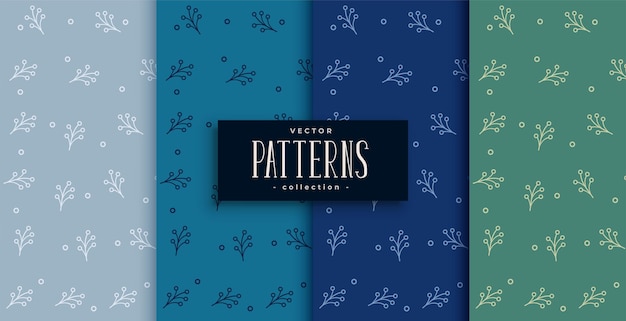 Free Vector nice leaves seamless pattern set in various nature colors