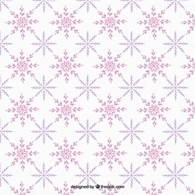 Nice pattern of purple snowflakes