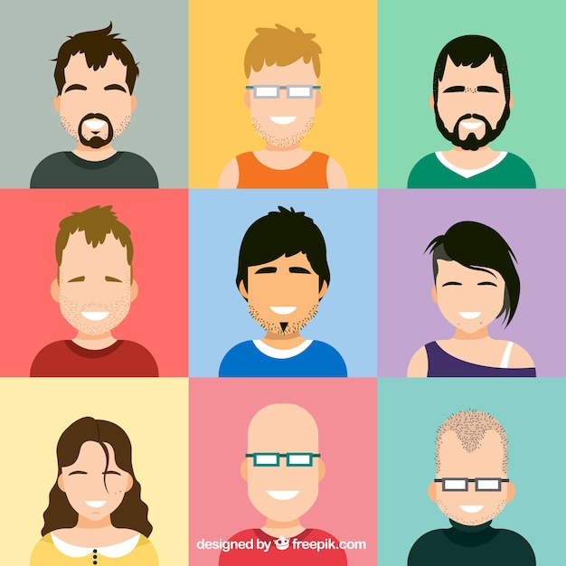 Free vector nice people avatars pack