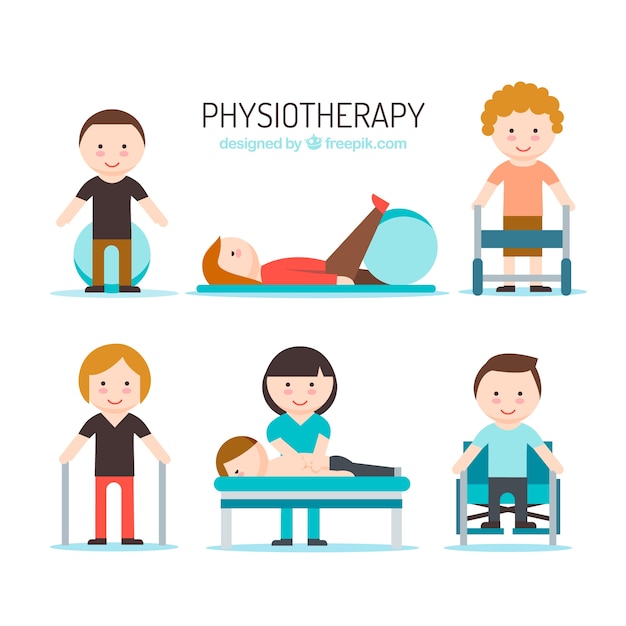 Free Vector nice people with physiotherapist