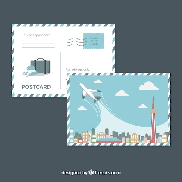 Free Vector nice postal card from a trip