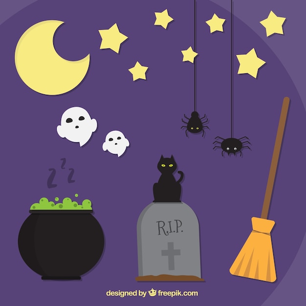 Free Vector nice purple background for halloween