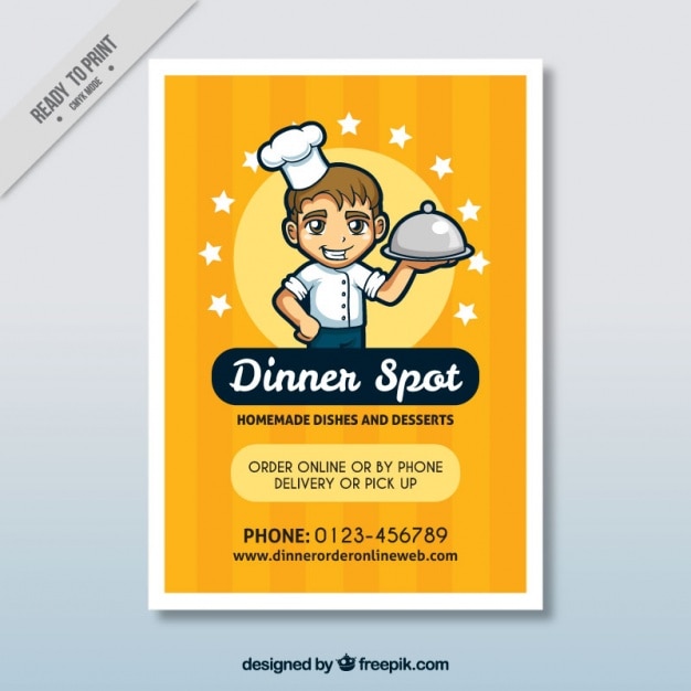 Free Vector nice restaurant brochure