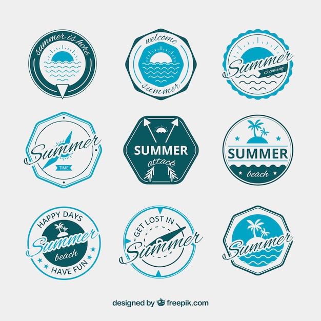 Nice retro summer decorative stickers