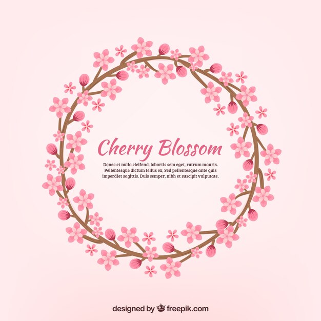 Nice sakura wreath background