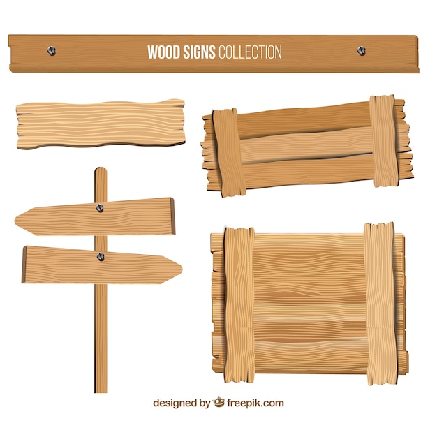 Free Vector nice selection of wooden signs