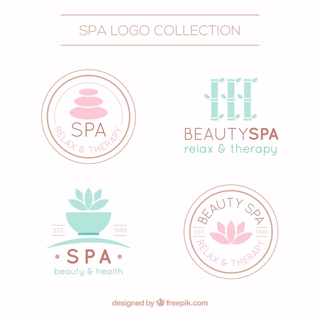 Free Vector nice spa logotype templates