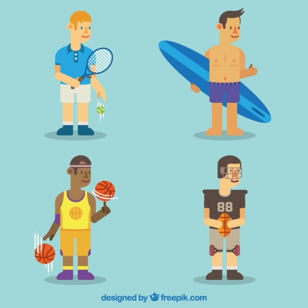 Free Vector nice sport players