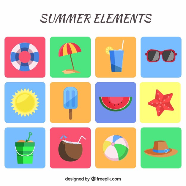 Nice summer vacation elements