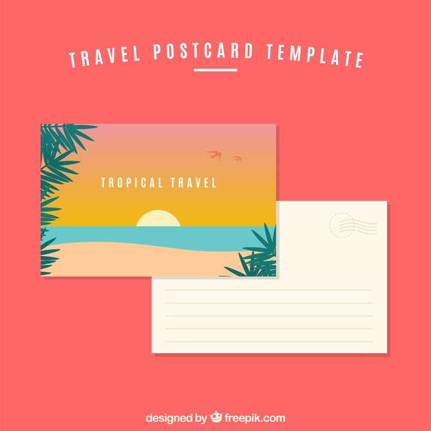 Nice travel postcard template