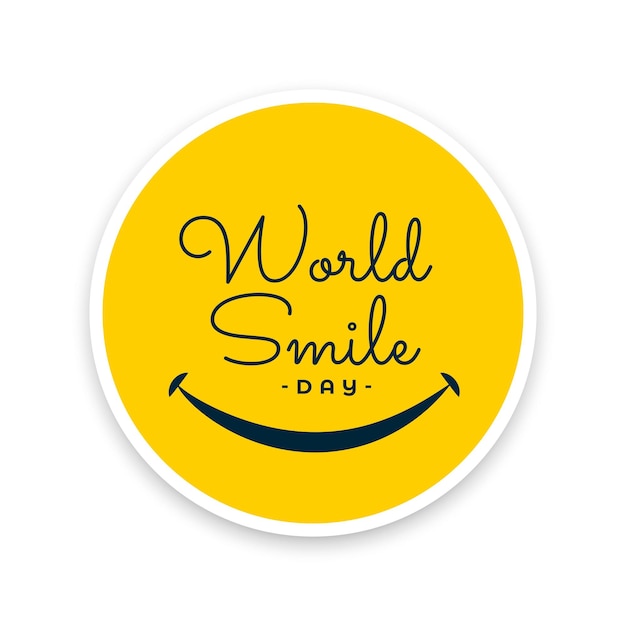 Free Vector nice world smile day sticker background for joyful mood and emotion vector