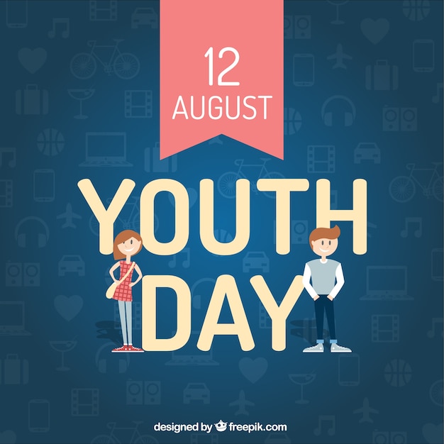 Nice youth day with boy and girl background