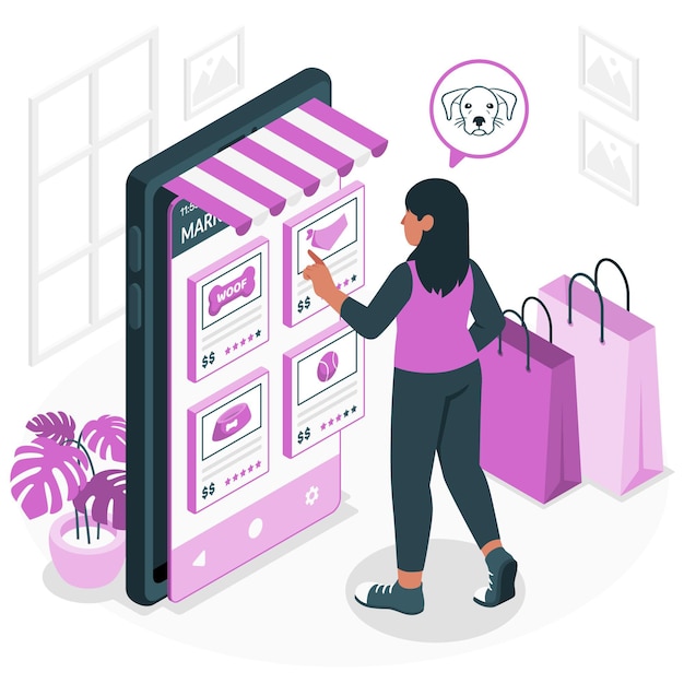 Niche service marketplace concept illustration