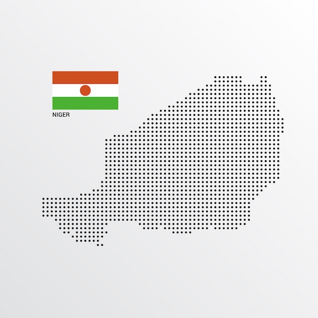 Free Vector niger map design with flag and light background vector 