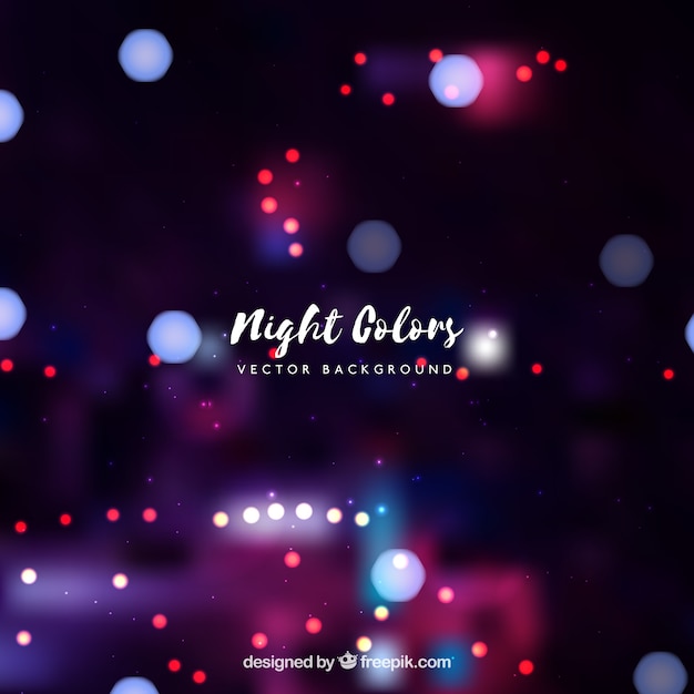 Free Vector night background with bokeh effect