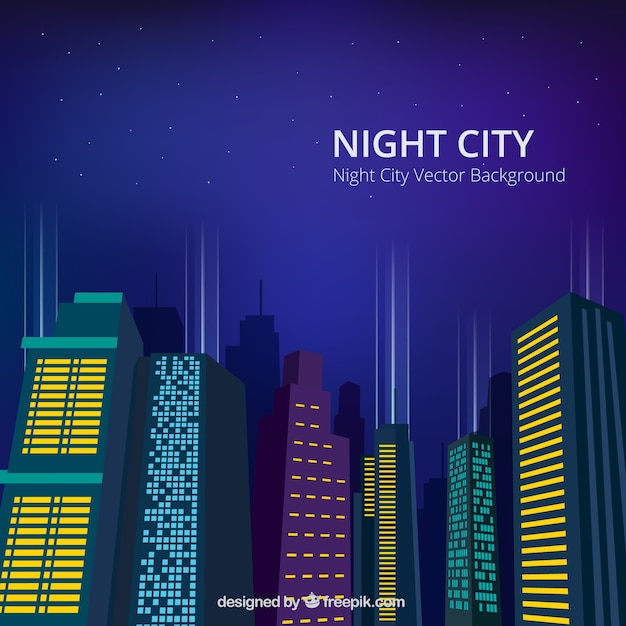 Free vector night city background