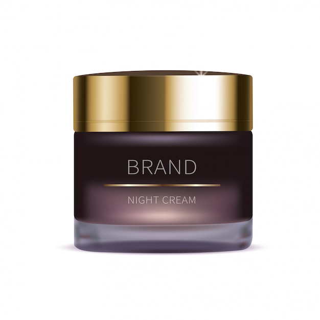 Free Vector night cosmetic cream for face skin