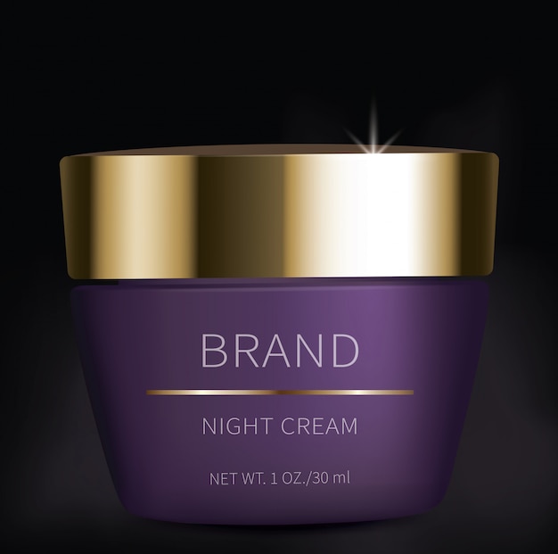 Free Vector night cosmetic gel for eyes skin care