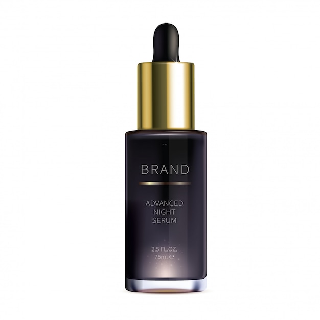 Night cosmetic serum for face skin care