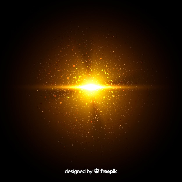 Free vector night golden explosion particle effect