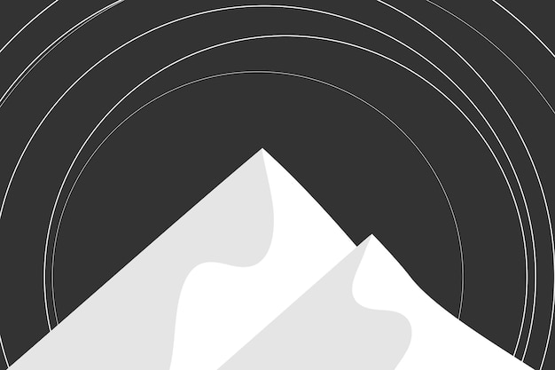 Night mountain scenery background vector in black and white