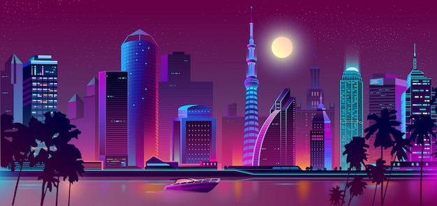 Night purple city