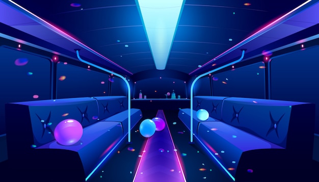 Free Vector nightclub interior in party bus