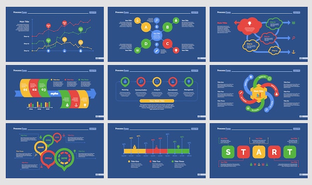 Nine Analytics Slide Templates Set