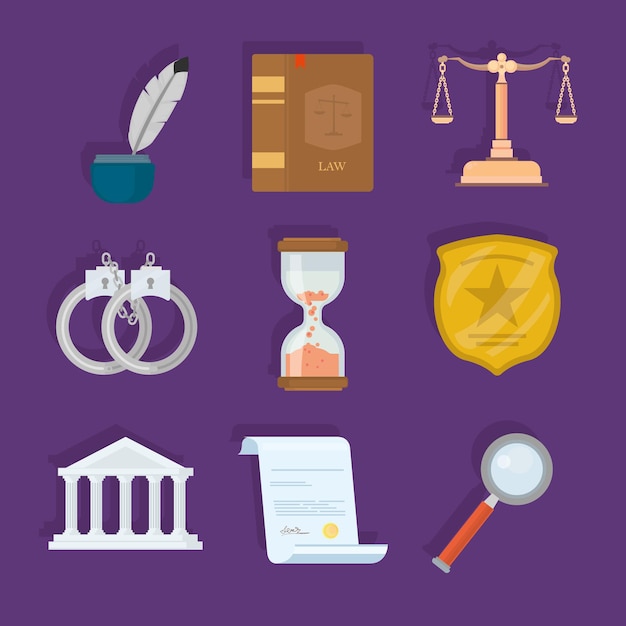 Free Vector nine courthouse icons