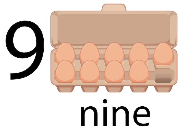 Free Vector nine egg in carton