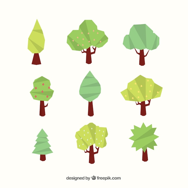 Free Vector nine geometric trees