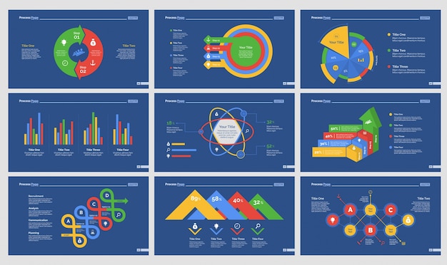 Nine Statistics Slide Templates Set