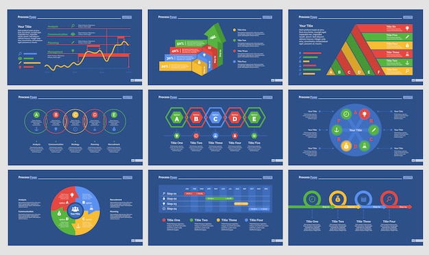 Nine Strategy Slide Templates Set