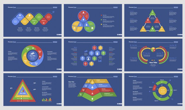 Nine Workflow Slide Templates Set