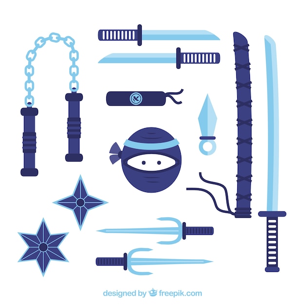 Free Vector ninja elements collection