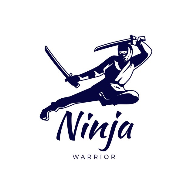 Ninja logo template in flat design