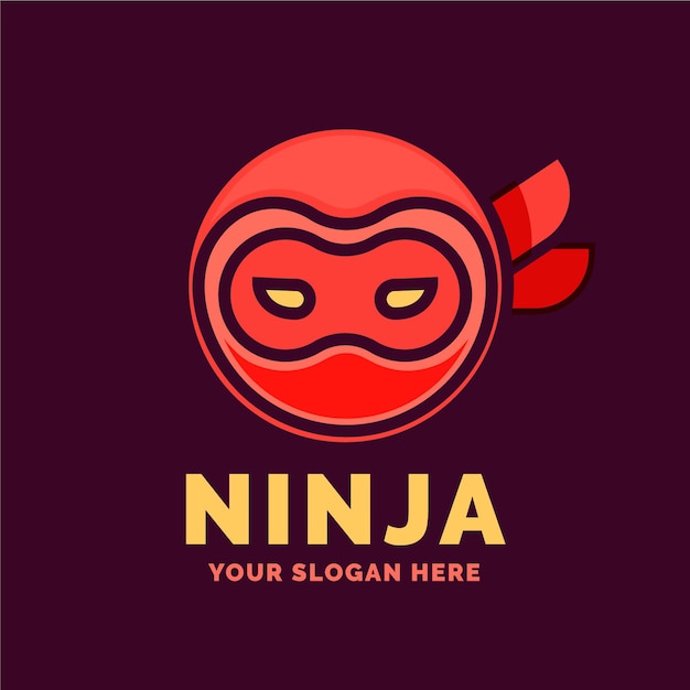 Free Vector ninja logo template in flat style