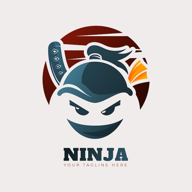 Ninja logo template in gradient