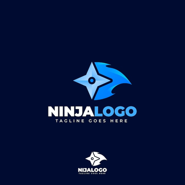 Ninja logo template in gradient