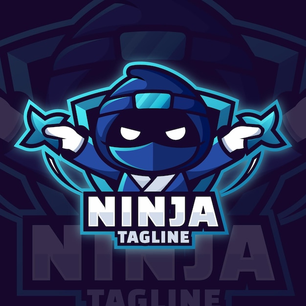 Free vector ninja logo template in gradient