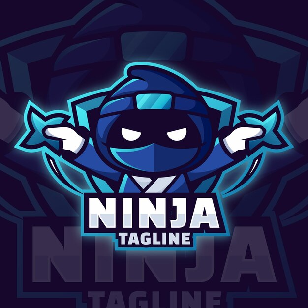 Ninja logo template in gradient