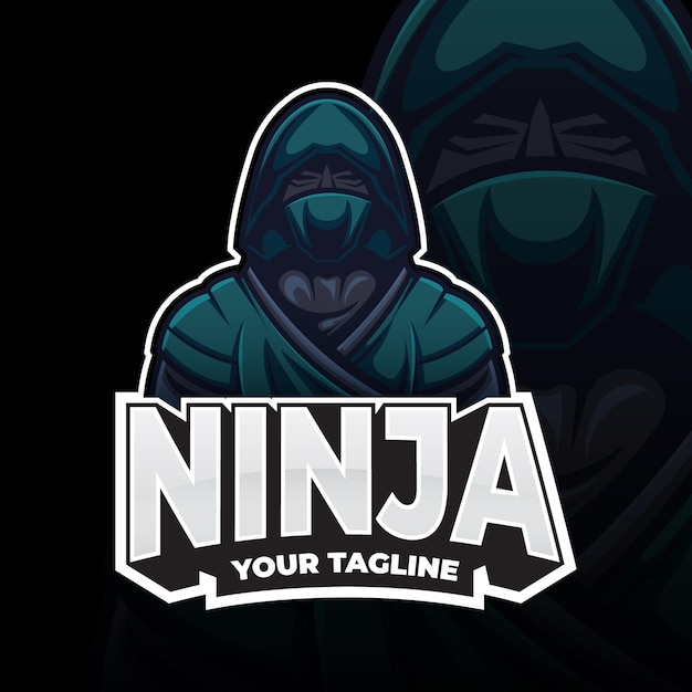 Free Vector ninja logo template with details